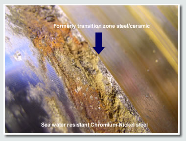 corrosion beneath ceramic layer